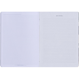 Тетрадь общая Be Smart Flora А5 48 листов в клетку на скрепке (обложка черная, матовая ламинация, тиснение фольгой)