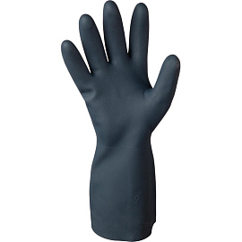 Перчатки КЩС неопреновые Lakeland Neosol EC30F с хлопковым напылением черные (размер 8, М)