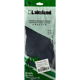 Перчатки КЩС неопреновые Lakeland Neosol EC30F с хлопковым напылением черные (размер 9, L)