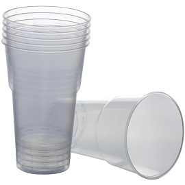 Стакан одноразовый пластиковый Комус 500/520 мл прозрачный 50 штук в упаковке