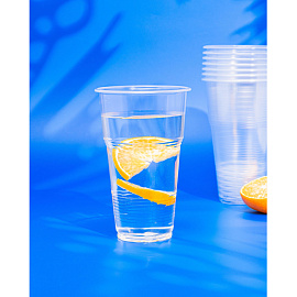 Стакан одноразовый пластиковый Комус 500/520 мл прозрачный 50 штук в упаковке