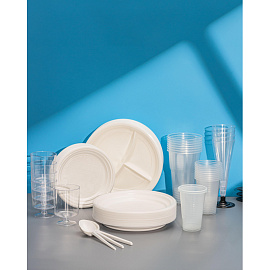 Стакан одноразовый пластиковый Комус 500/520 мл прозрачный 50 штук в упаковке