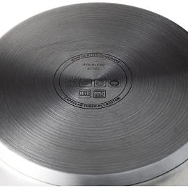 Сотейник 21.5 см нержавеющая сталь с крышкой