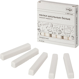 Мел школьный белый Гамма (6 штук в упаковке)