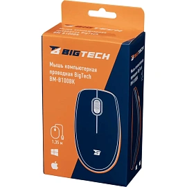 Мышь проводная BigTech BM-B100BK чёрная (MO-101) фото Мышь проводная BigTech BM-B100BK чёрная (MO-101)