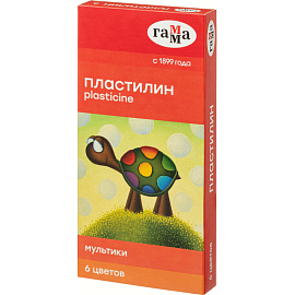 Пластилин классический Гамма Мультики 6 цветов 120 грамм