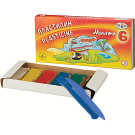 Пластилин классический Гамма Мультики 6 цветов 120 грамм