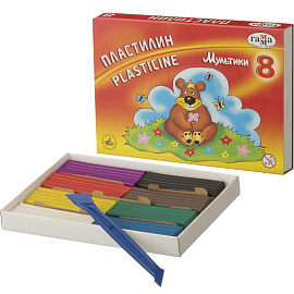 Пластилин классический Гамма Мультики 8 цветов 160 грамм фото Пластилин классический Гамма Мультики 8 цветов 160 грамм