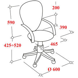 Кресло офисное Chairman 205 черное (ткань, пластик)