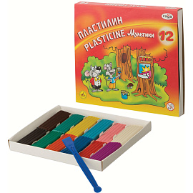 Пластилин классический Гамма Мультики 12 цветов 240 грамм