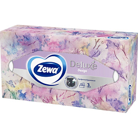 Салфетки косметические Zewa Deluxe 3-слойные (90 штук в упаковке) фото Салфетки косметические Zewa Deluxe 3-слойные (90 штук в упаковке)