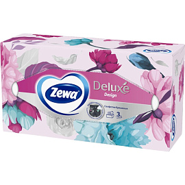 Салфетки косметические Zewa Deluxe 3-слойные (90 штук в упаковке) фото Салфетки косметические Zewa Deluxe 3-слойные (90 штук в упаковке)