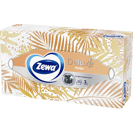 Салфетки косметические Zewa Deluxe 3-слойные (90 штук в упаковке) фото Салфетки косметические Zewa Deluxe 3-слойные (90 штук в упаковке)