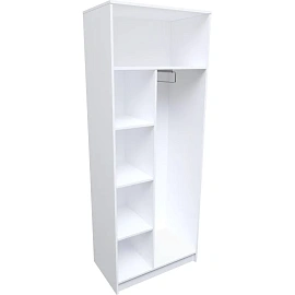 Шкаф для одежды Север двухсекционный (белый шагрень, 770х450х2000 мм)