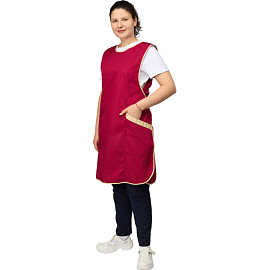 Фартук-сарафан для торговли Маркет Мастер малиновый/бежевый