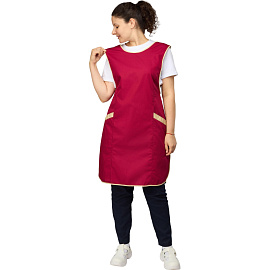 Фартук-сарафан для торговли Маркет Мастер малиновый/бежевый