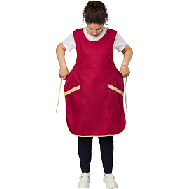 Фартук-сарафан для торговли Маркет Мастер малиновый/бежевый