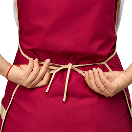 Фартук-сарафан для торговли Маркет Мастер малиновый/бежевый