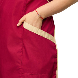 Фартук-сарафан для торговли Маркет Мастер малиновый/бежевый