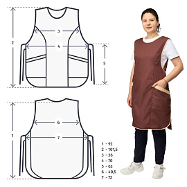 Фартук-сарафан для торговли Маркет Мастер шоколадный/бежевый
