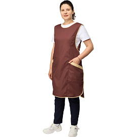 Фартук-сарафан для торговли Маркет Мастер шоколадный/бежевый