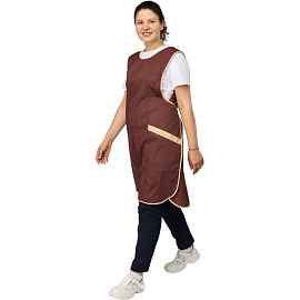 Фартук-сарафан для торговли Маркет Мастер шоколадный/бежевый