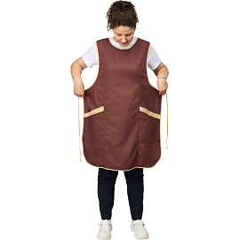 Фартук-сарафан для торговли Маркет Мастер шоколадный/бежевый