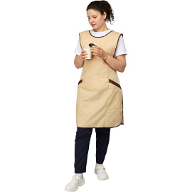 Фартук-сарафан для торговли Маркет Мастер бежевый/шоколадный