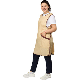 Фартук-сарафан для торговли Маркет Мастер бежевый/шоколадный