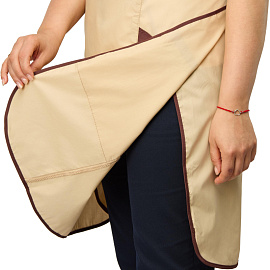 Фартук-сарафан для торговли Маркет Мастер бежевый/шоколадный