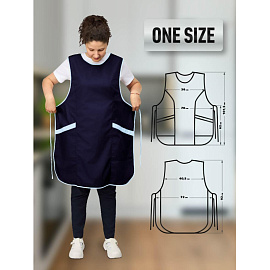 Фартук-сарафан для торговли Маркет Мастер синий/голубой фото Фартук-сарафан для торговли Маркет Мастер синий/голубой