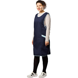 Фартук-сарафан для торговли Маркет Мастер синий/голубой фото Фартук-сарафан для торговли Маркет Мастер синий/голубой