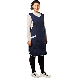 Фартук-сарафан для торговли Маркет Мастер синий/голубой фото Фартук-сарафан для торговли Маркет Мастер синий/голубой