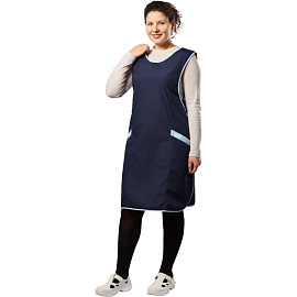 Фартук-сарафан для торговли Маркет Мастер синий/голубой фото Фартук-сарафан для торговли Маркет Мастер синий/голубой