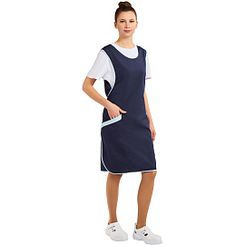 Фартук-сарафан для торговли Маркет Мастер синий/голубой фото Фартук-сарафан для торговли Маркет Мастер синий/голубой