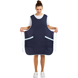 Фартук-сарафан для торговли Маркет Мастер синий/голубой фото Фартук-сарафан для торговли Маркет Мастер синий/голубой