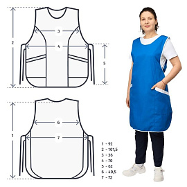Фартук-сарафан для торговли Маркет Мастер васильковый/белый фото Фартук-сарафан для торговли Маркет Мастер васильковый/белый