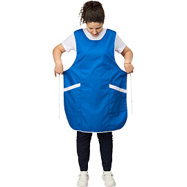 Фартук-сарафан для торговли Маркет Мастер васильковый/белый фото Фартук-сарафан для торговли Маркет Мастер васильковый/белый