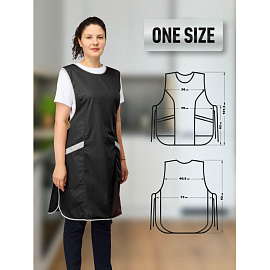 Фартук-сарафан для торговли Маркет Мастер черный/серый фото Фартук-сарафан для торговли Маркет Мастер черный/серый