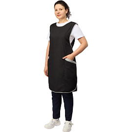 Фартук-сарафан для торговли Маркет Мастер черный/серый фото Фартук-сарафан для торговли Маркет Мастер черный/серый