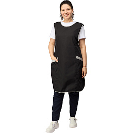 Фартук-сарафан для торговли Маркет Мастер черный/серый фото Фартук-сарафан для торговли Маркет Мастер черный/серый