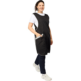 Фартук-сарафан для торговли Маркет Мастер черный/серый фото Фартук-сарафан для торговли Маркет Мастер черный/серый