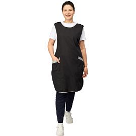 Фартук-сарафан для торговли Маркет Мастер черный/серый фото Фартук-сарафан для торговли Маркет Мастер черный/серый