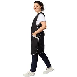 Фартук-сарафан для торговли Маркет Мастер черный/серый фото Фартук-сарафан для торговли Маркет Мастер черный/серый