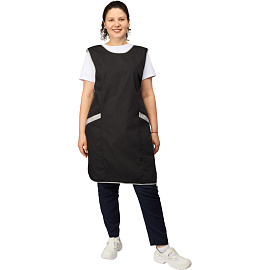 Фартук-сарафан для торговли Маркет Мастер черный/серый фото Фартук-сарафан для торговли Маркет Мастер черный/серый