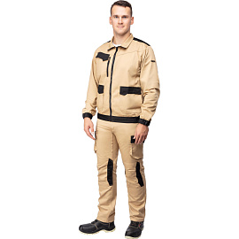 Куртка рабочая летняя мужская Delta Plus MACH2 бежевая/чёрная (размер 50-52, рост 180-188)