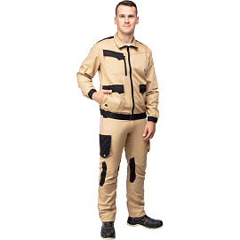 Куртка рабочая летняя мужская Delta Plus MACH2 бежевая/чёрная (размер 50-52, рост 180-188)