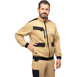 Куртка рабочая летняя мужская Delta Plus MACH2 бежевая/чёрная (размер 50-52, рост 180-188)