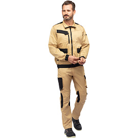 Куртка рабочая летняя мужская Delta Plus MACH2 бежевая/чёрная (размер 50-52, рост 180-188)