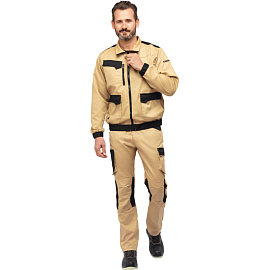 Куртка рабочая летняя мужская Delta Plus MACH2 бежевая/чёрная (размер 50-52, рост 180-188)